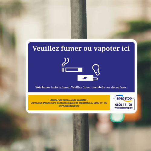 Panneau de signalisation Zone Fumeur avec support