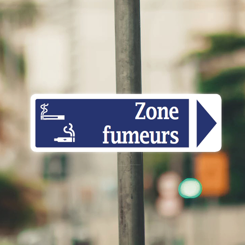 Panneau d’indication zone fumeur droite