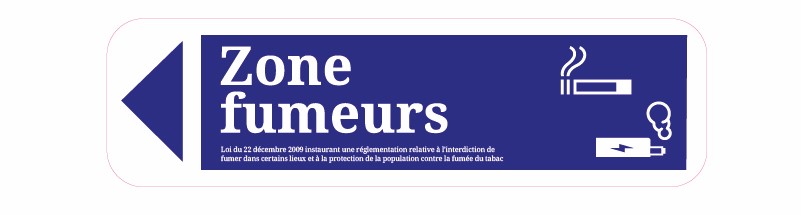 Panneau d’indication zone fumeur gauche avec support