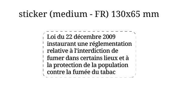 Autocollant moyen: texte blanc 130mm x 65mm