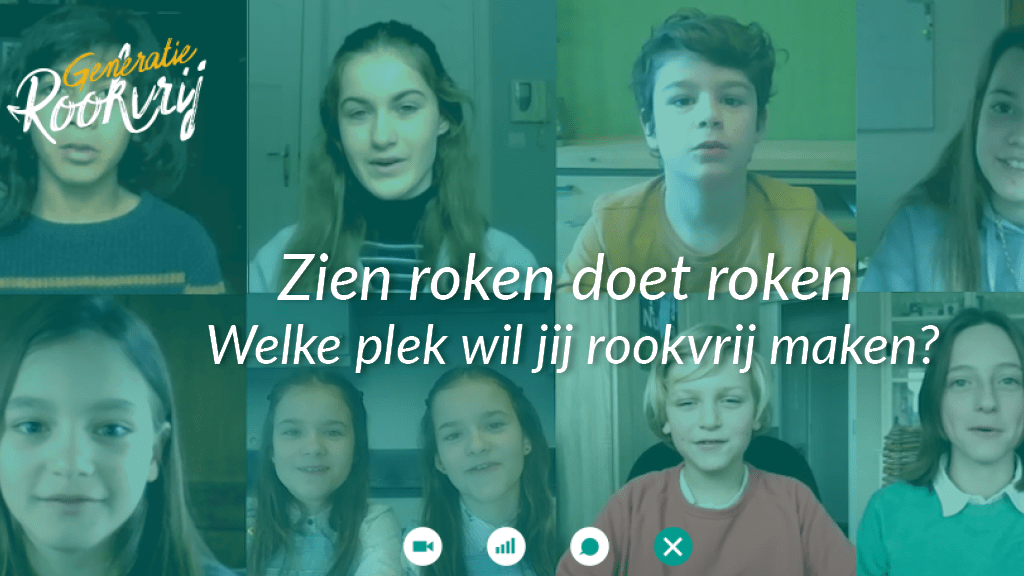 Banner campagne Wij willen rookvrij sporten en spelen